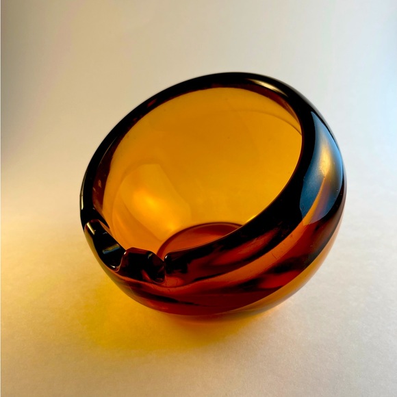 Other - Vintage Mid-Century Modern Viking Glass Amber Orb Ashtray